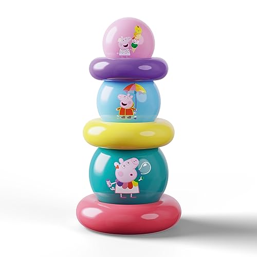 DQB DeQUBE Wutz Peppa Pig 920D00054, stapelbare Bälle und Ringe, Gesamthöhe 25 cm, bunt DQB DeQUBE Wutz Peppa Pig 920D00054, stapelbare Bälle und Ringe, Gesamthöhe 25 cm, bunt von DQB DeQUBE