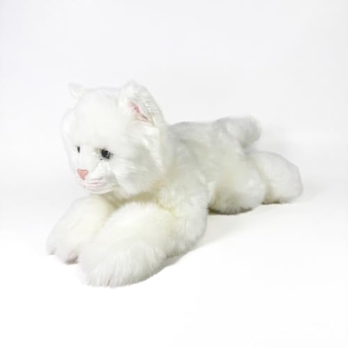 Fundación Bocalan Plüschtier, weiße Katze, liegend, 25 cm, ab 0 Monaten (DeQube 939D00301) von DQB DeQUBE