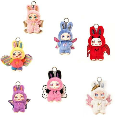 KIMMON Blind Box Plüschfigur zum Sammeln, Serie Dream Maker, abnehmbare Flügel, beweglich, 6 Figuren + 1 Geheimnis, 17-18 cm, 1 zufällige Einheit (Deqube 920D00310) von DQB DeQUBE