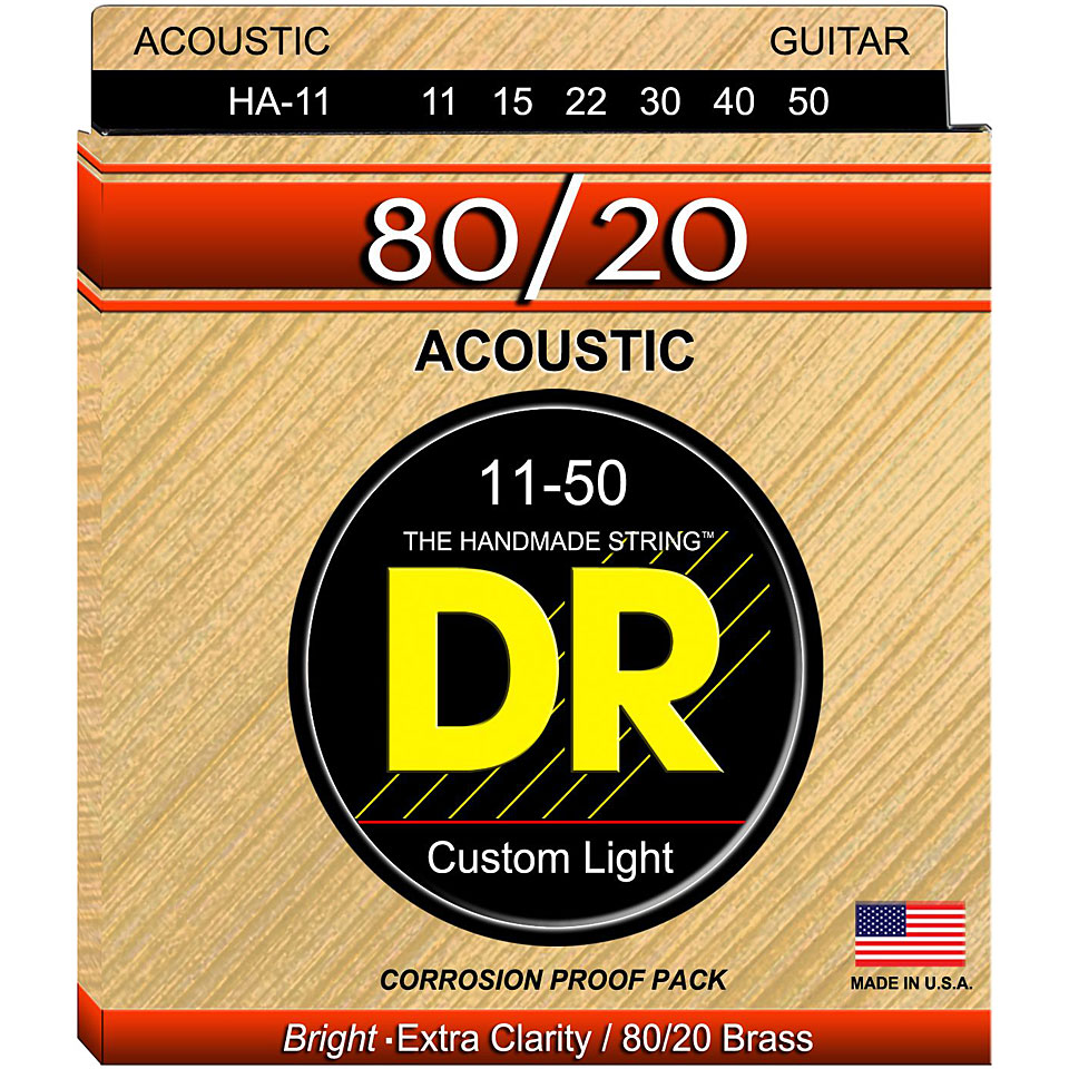 DR Strings 80/20 Custom Light HA-11 Saiten Westerngitarre DR Strings 80/20 Custom Light HA-11 Saiten Westerngitarre von DR Strings