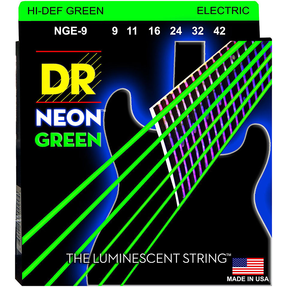 DR Strings Neon Green NGE-9 Lite Saiten E-Gitarre DR Strings Neon Green NGE-9 Lite Saiten E-Gitarre von DR Strings