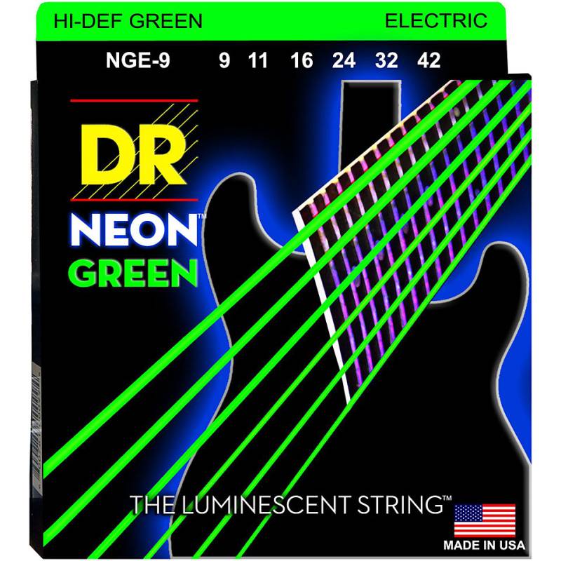 DR Strings Neon Green NGE-9 Lite Saiten E-Gitarre von DR Strings