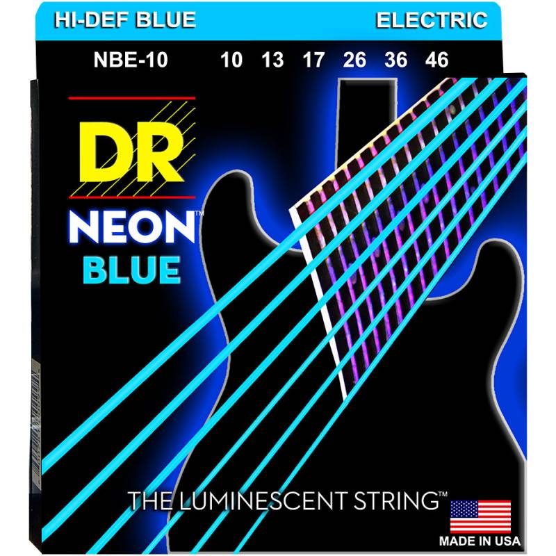 DR Strings Neon Blue Electric NBE-10 Medium Saiten E-Gitarre von DR Strings