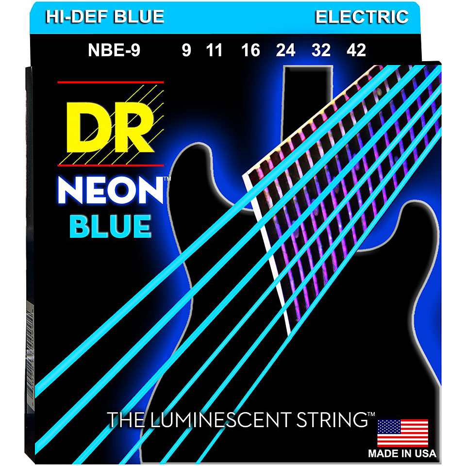DR Strings Neon Blue Electric NBE-9 Lite Saiten E-Gitarre DR Strings Neon Blue Electric NBE-9 Lite Saiten E-Gitarre von DR Strings