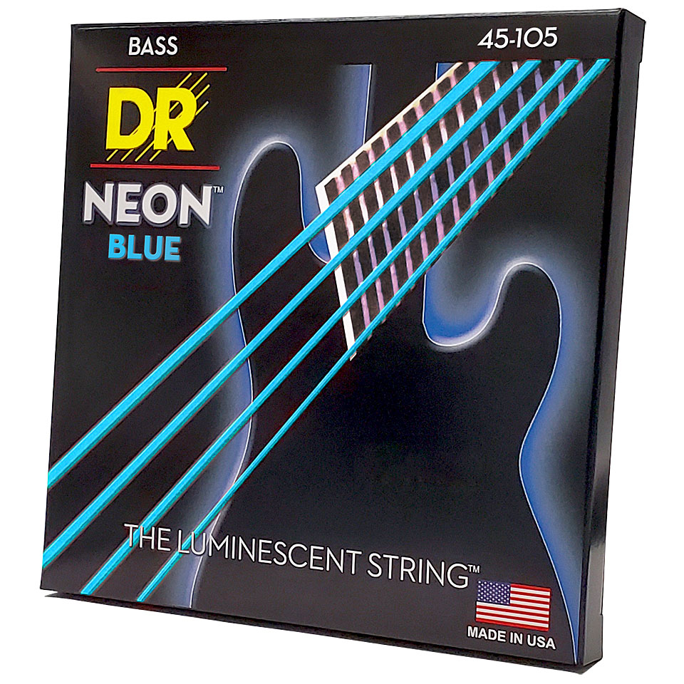 DR Strings Neon Blue NBB-45 Medium Saiten E-Bass von DR Strings