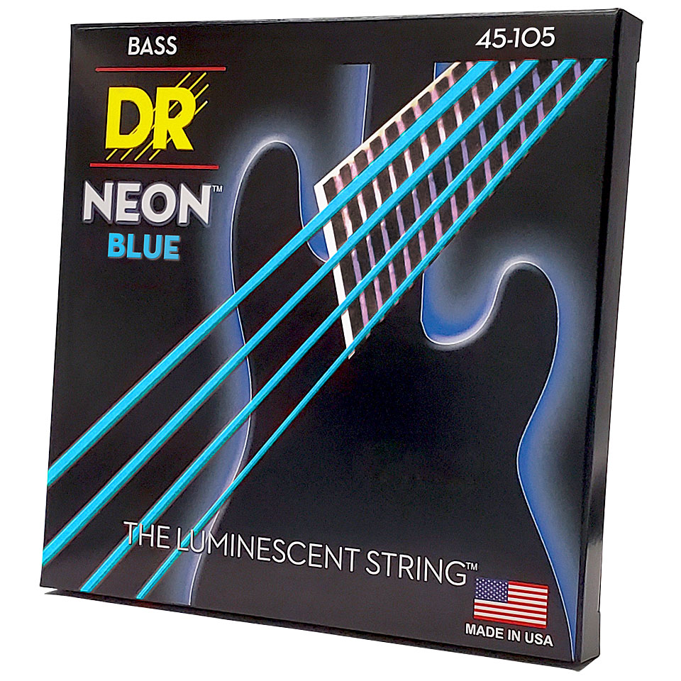 DR Strings Neon Blue NBB-45 Medium Saiten E-Bass DR Strings Neon Blue NBB-45 Medium Saiten E-Bass von DR Strings