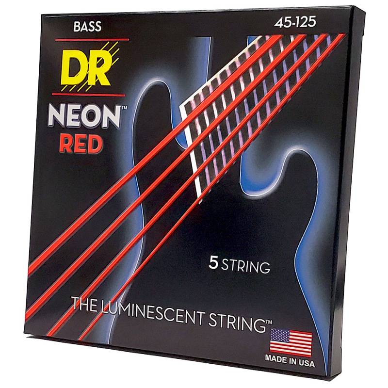 DR Strings Neon Red NRB5-45 .45-125 Saiten E-Bass von DR Strings