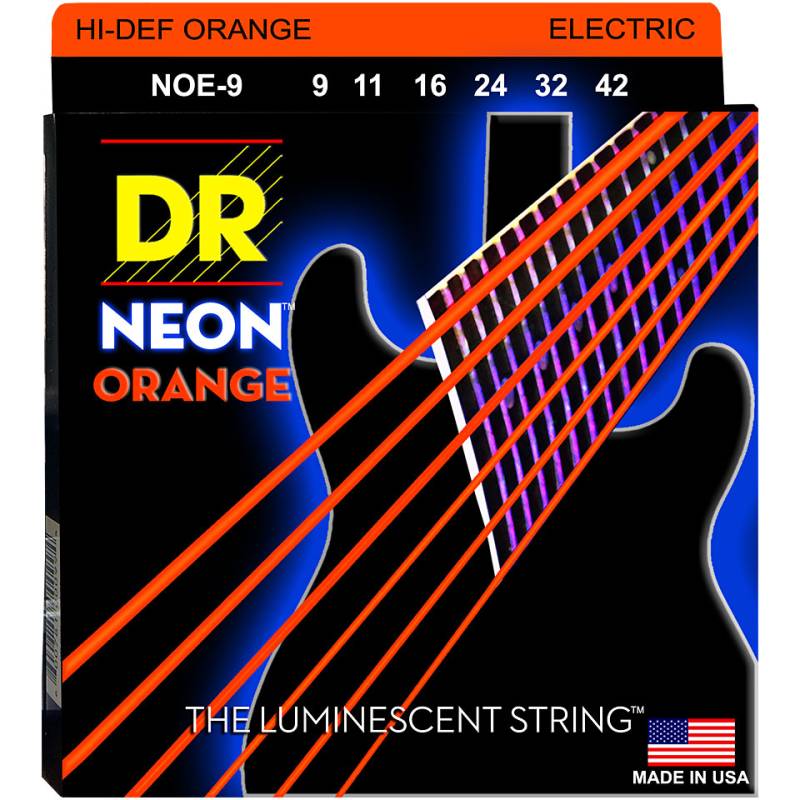 DR Strings Neon Orange NOE-9 Lite Saiten E-Gitarre von DR Strings