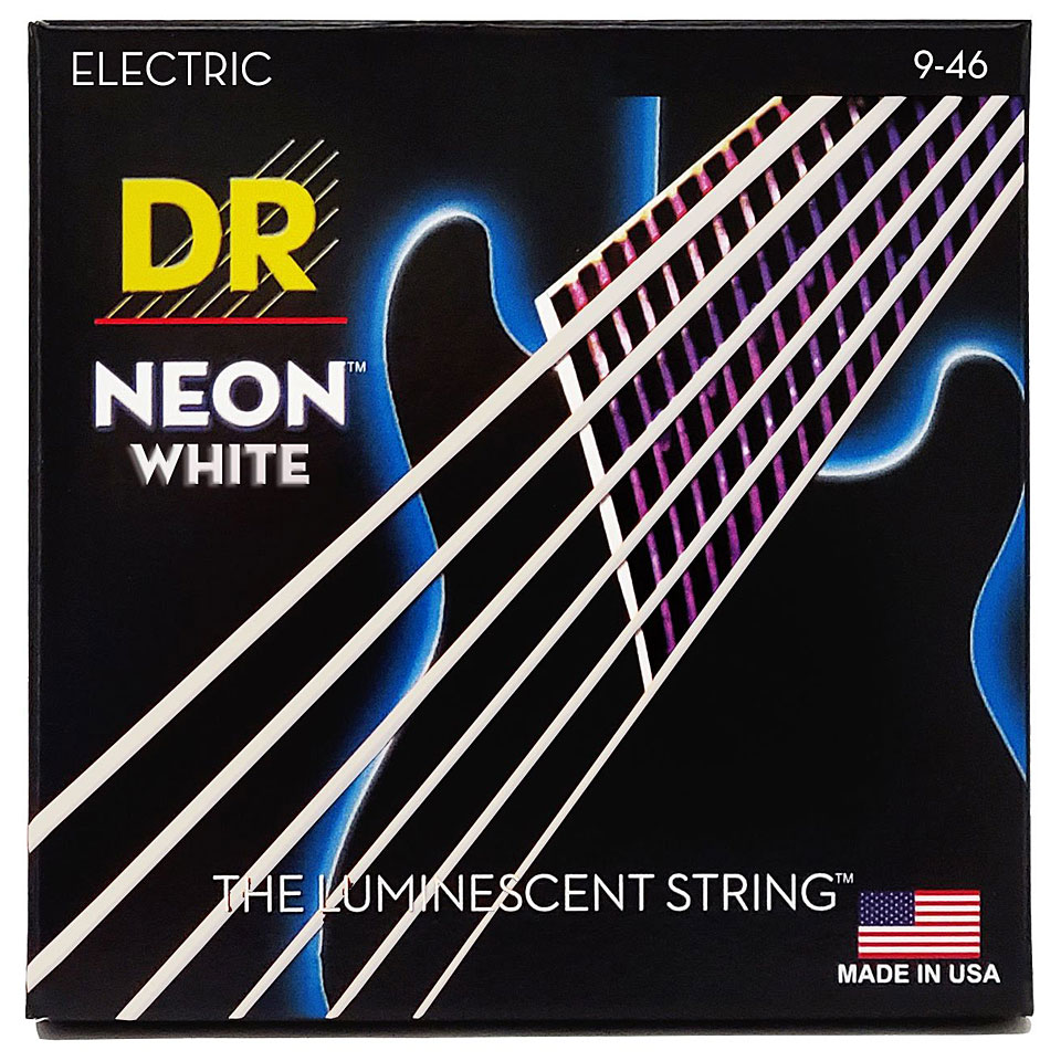 DR Strings Neon White Electric NWE-9/46 Lite - Heavy Saiten E-Gitarre von DR Strings