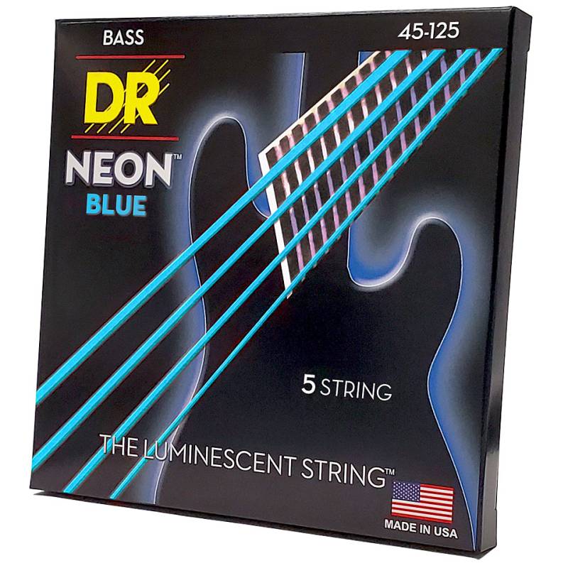 DR Strings Neon Blue NBB5-45 Saiten E-Bass von DR Strings