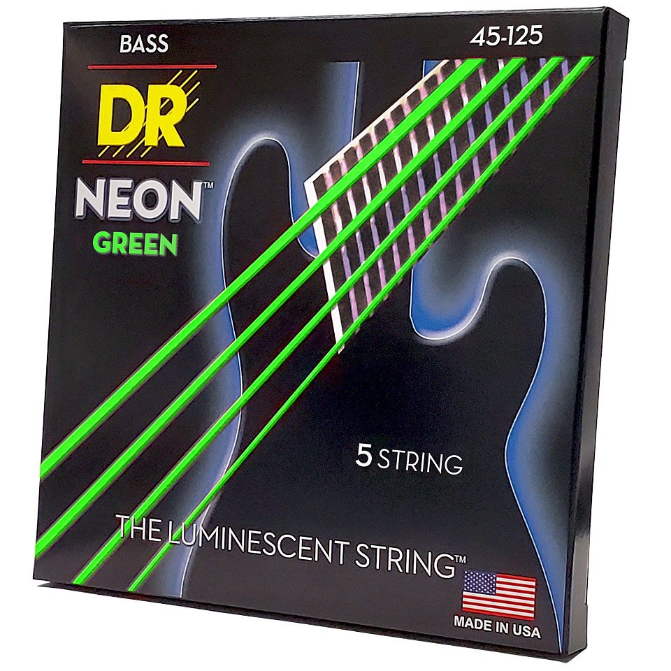DR Strings Neon Green NGB5-45 Saiten E-Bass von DR Strings