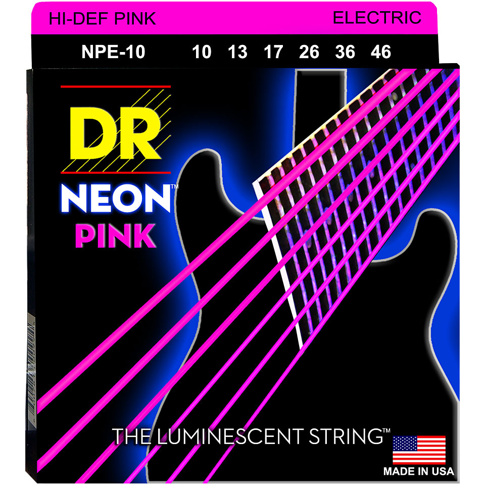DR Strings Neon Pink NPE-10 Medium Saiten E-Gitarre von DR Strings
