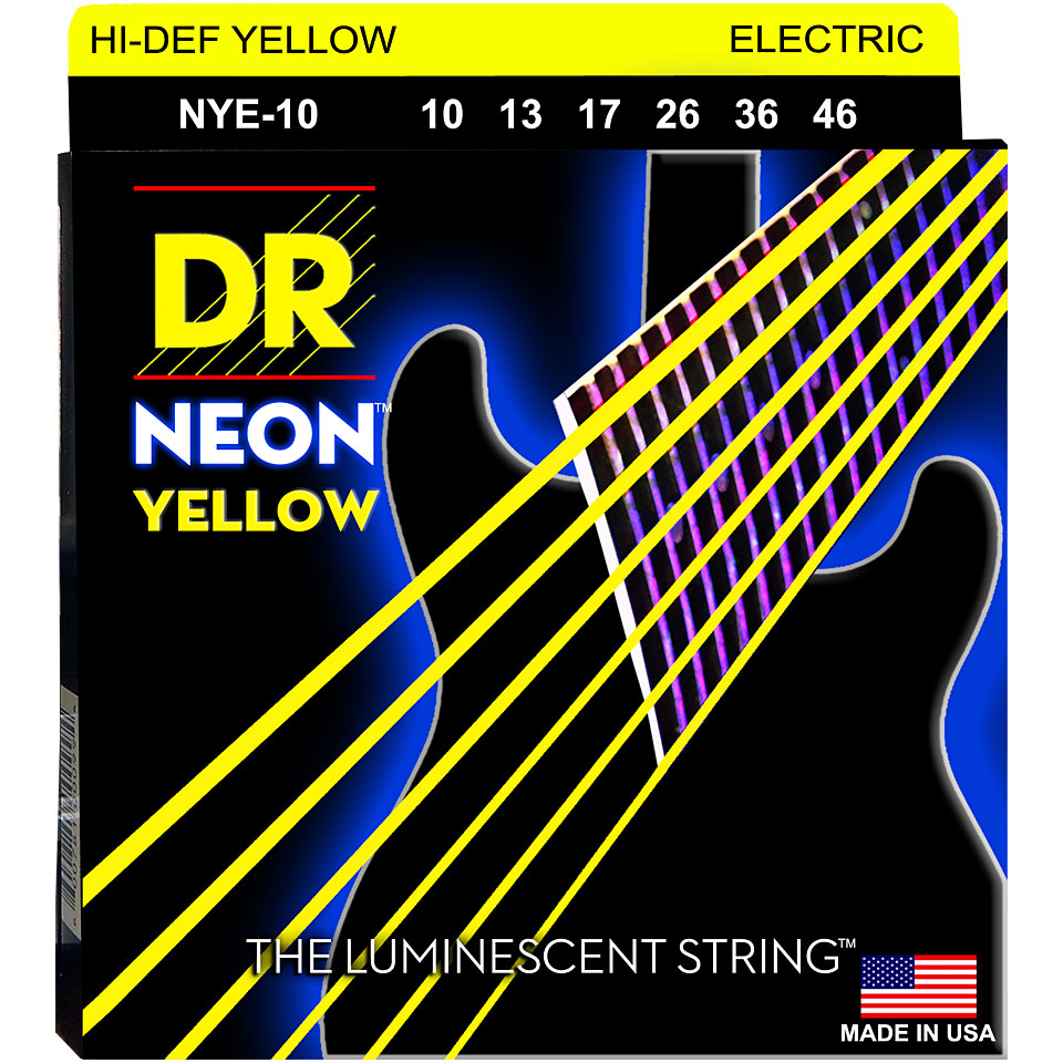 DR Strings Neon Yellow Medium NYE-10 .010-046 Saiten E-Gitarre DR Strings Neon Yellow Medium NYE-10 .010-046 Saiten E-Gitarre von DR Strings