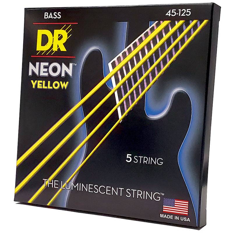 DR Strings Neon Yellow NYB5-45 .045-125 Saiten E-Bass von DR Strings