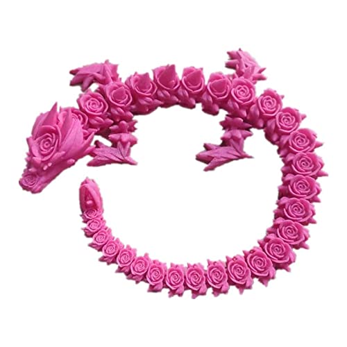 DRAJOIN 3D Gedrucktes Drachenfiguren Rose Drachen Toys Actionfiguren mit Flexiblen Gelenken, 3D Gedrucktess Spielzeug Tierspielzeug Drachenfiguren Wohnkultur (B-Helles Rosa, 35cm) von DRAJOIN