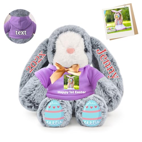 DRAJOIN Personalisierter Plüschhase Osterhase, Bunny Plüschhase mit Foto Text als Personalisiertes Ostergeschenk für Babys, Kinder und Erwachsene, 40 cm DRAJOIN Personalisierter Plüschhase Osterhase, Bunny Plüschhase mit Foto Text als Personalisiertes Ostergeschenk für Babys, Kinder und Erwachsene, 40 cm von DRAJOIN