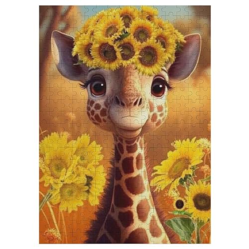 Tier Giraffe für Erwachsene,lustiges Puzzle,300 Teile,Lernspiel,Heimdekoration,Stressabbau Spielzeug,Intellektuelles Spiel,Herausforderung,Bildung,Größe:30x42cm von DRALCO