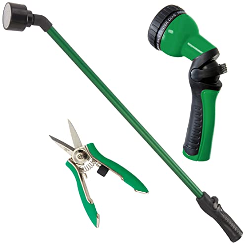 Dramm 50024 Bewässerungs- und Werkzeugset in Grün inkl. 76,2 cm One Touch Regenstab, 9 Muster Revolution Spritzpistole und Kompaktschere von DRAMM