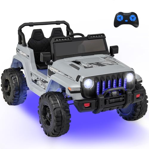 DREAMADE 12V Kinder Elektroauto, Kinderauto mit 2,4G Fernbedienung & Scheinwefer & Musik, Kinderfahrzeug, Elektrofahrzeuge, Elektro Auto für Kinder ab 3 Jahren, bis zu 35 kg belastbar (Grau) von DREAMADE