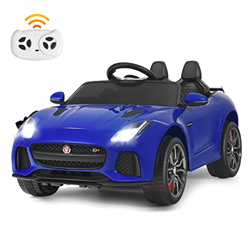 DREAMADE 12V Kinder Elektroauto, elektrisches Kinderauto mit 2,4G Fernbedienung & Musik & LED-Licht & Hupe, Elektrofahrzeug für Kinder ab 3 Jahren (Blau) von DREAMADE