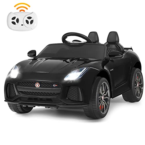 DREAMADE 12V Kinder Elektroauto, elektrisches Kinderauto mit 2,4G Fernbedienung & Musik & LED-Licht & Hupe, Elektrofahrzeug für Kinder ab 3 Jahren (Schwarz) von DREAMADE