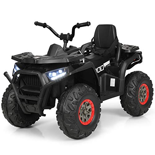DREAMADE 12V Kinder Quad, 3-8km/h Elektro Kinderquad mit LED-Licht & MP3, Elektroauto für Kinder ab 3 Jahre, Mini Elektroquad mit Ladegerät, Belastbar bis 50kg, Elektrofahrzeug Kinder (Schwarz) DREAMADE 12V Kinder Quad, 3-8km/h Elektro Kinderquad mit LED-Licht & MP3, Elektroauto für Kinder ab 3 Jahre, Mini Elektroquad mit Ladegerät, Belastbar bis 50kg, Elektrofahrzeug Kinder (Schwarz) von DREAMADE