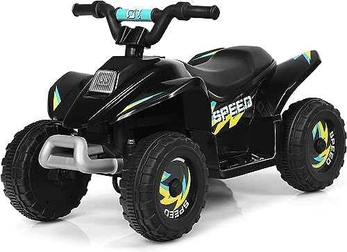 DREAMADE 6V Kinder-Quad mit Rückwärtsgang & Elektrischer Bremse, Mini Elektroquad für Kinder bis 30 kg, max. 4,6 km/h, Kinderfahrzeug Elektrofahrzeuge (Schwarz) von DREAMADE