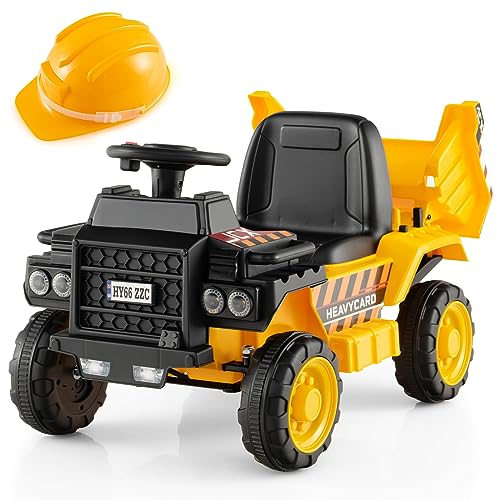 DREAMADE 6V Kinder Kipper, Elektroauto für Kinder mit Kippkübel & Schutzhelm, Kindertraktor mit großer Sitzfläche & Rutschfester Räder, Spielfahrzeuge für Kinder von 18 bis 36 Monate DREAMADE 6V Kinder Kipper, Elektroauto für Kinder mit Kippkübel & Schutzhelm, Kindertraktor mit großer Sitzfläche & Rutschfester Räder, Spielfahrzeuge für Kinder von 18 bis 36 Monate von DREAMADE