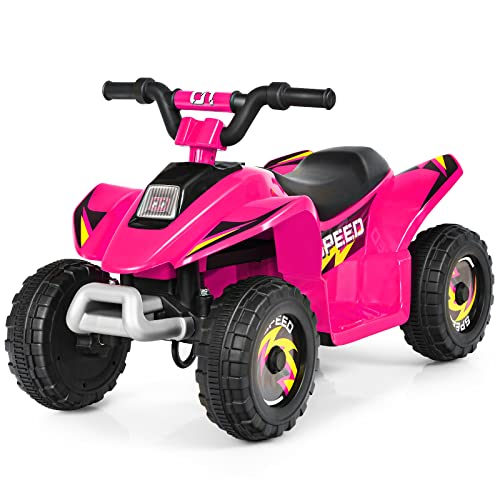 DREAMADE 6V Kinder-Quad mit Rückwärtsgang & Elektrischer Bremse, Mini Elektroquad für Kinder bis 30 kg, max. 4,6 km/h, Kinderfahrzeug Elektrofahrzeuge (Rosa) von DREAMADE