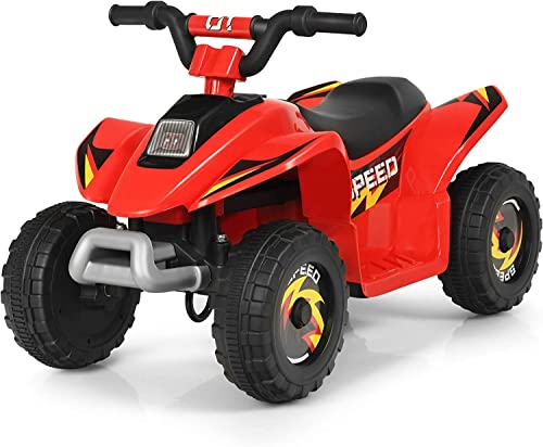 DREAMADE 6V Kinder-Quad mit Rückwärtsgang & Elektrischer Bremse, Mini Elektroquad für Kinder bis 30 kg, max. 4,6 km/h, Kinderfahrzeug Elektrofahrzeuge (Rot) von DREAMADE