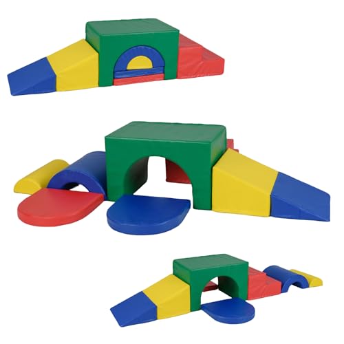 DREAMADE 7 TLG. Schaumstoff Bausteine Kinder, Softbausteine Baby zum Klettern, Indoor Schaumstoffbausteine in verschiedenen Formen, Großbausteine für Zuhause, Kindergarten (Grün) von DREAMADE