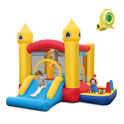 DREAMADE Aufblasbare Hüpfburg mit Gebläse, 4 in 1 Spielburg mit Rutsche & Sprungbereich & Bällepool, Hüpfschloss für Kinder ab 3 Jahren, 305 x 285 x 240 cm Hüpfburg Indoor/Outdoor DREAMADE Aufblasbare Hüpfburg mit Gebläse, 4 in 1 Spielburg mit Rutsche & Sprungbereich & Bällepool, Hüpfschloss für Kinder ab 3 Jahren, 305 x 285 x 240 cm Hüpfburg Indoor/Outdoor von DREAMADE