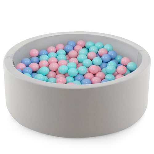 DREAMADE Bällebad Baby, 90X30cm Bällepool mit 200 bunten Bällen für Kleinkinder, runder Ballgruben mit abnehmbarem Bezug, für Kinder ab 1 Jahr, Grau/Blau/Grün/Rosa DREAMADE Bällebad Baby, 90X30cm Bällepool mit 200 bunten Bällen für Kleinkinder, runder Ballgruben mit abnehmbarem Bezug, für Kinder ab 1 Jahr, Grau/Blau/Grün/Rosa von DREAMADE