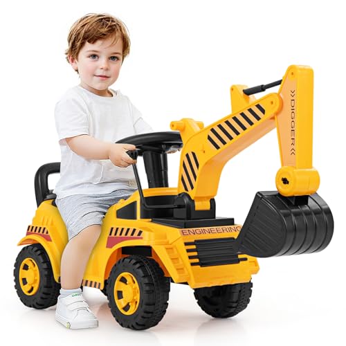 DREAMADE Bagger zum draufsitzen, Kinder Sitzbagger mit Verstellbarer Schaufel & Hupe & Kippschutz, Aufsitzbagger mit Stauraum unter Sitz, Sandbagger Sitzbagger Kinder ab 19 Monaten DREAMADE Bagger zum draufsitzen, Kinder Sitzbagger mit Verstellbarer Schaufel & Hupe & Kippschutz, Aufsitzbagger mit Stauraum unter Sitz, Sandbagger Sitzbagger Kinder ab 19 Monaten von DREAMADE