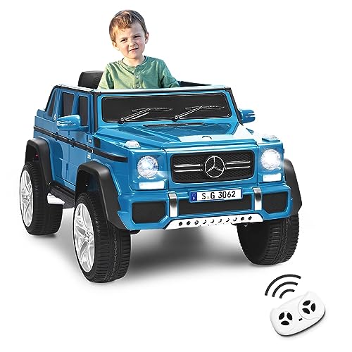 DREAMADE Elektroauto für Kinder, 12V Mercedes Benz Kinder Auto mit 2,4G Fernbedienung & Musik & Hupe & Licht, Softstart, Kinder Elektroauto Elektrofahrzeuge für Kinder ab 3 Jahre (Blau) von DREAMADE