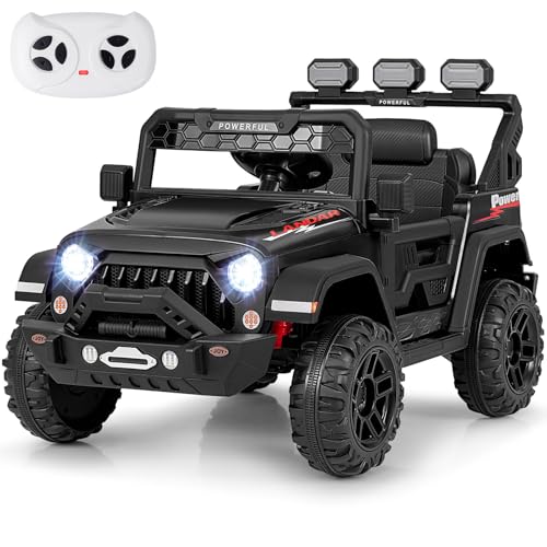 DREAMADE Elektroauto für Kinder, 12V Kinder Elektroauto mit Fernsteuerung, Elektrofahrzeuge mit schwenkbaren Rückspiegel & Musik & Licht & Hupe, elektrisches Auto für Keinkinder ab 3 Jahre (Schwarz) DREAMADE Elektroauto für Kinder, 12V Kinder Elektroauto mit Fernsteuerung, Elektrofahrzeuge mit schwenkbaren Rückspiegel & Musik & Licht & Hupe, elektrisches Auto für Keinkinder ab 3 Jahre (Schwarz) von DREAMADE