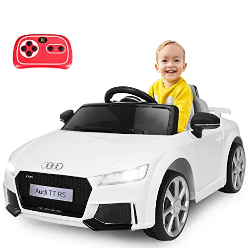 DREAMADE Elektroauto für Kinder，Kinder ELektroauto mit 2,4G Fernbedienung, 6V Kinderfahrzeug Elektrofahrzeuge mit Hupe & Licht & Musik & Sicherheitsgurt, für Kinder 3-8 Jahre (Weiß) von DREAMADE