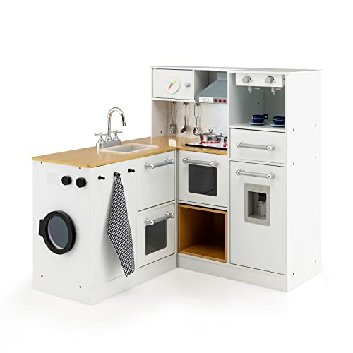 DREAMADE Große Kinderküche mit Licht und Sound, Kinderspielküche mit Waschbecken Herd Backoffen, Spielküche aus Holz für Kinder ab 3 Jahren, inkl. Küchenzubehör DREAMADE Große Kinderküche mit Licht und Sound, Kinderspielküche mit Waschbecken Herd Backoffen, Spielküche aus Holz für Kinder ab 3 Jahren, inkl. Küchenzubehör von DREAMADE
