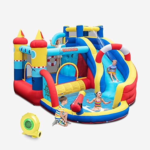 DREAMADE Hüpfburg mit Wasserrutsche, Aufblasbare Hüpfburg mit Langer Rutsche, Bounce Haus mit Wasserpistole & Kletterwand für Kinder 3-10 Jahre, 360 x 290 x 200cm, Hüpfburg Outdoor (mit Gebläse) DREAMADE Hüpfburg mit Wasserrutsche, Aufblasbare Hüpfburg mit Langer Rutsche, Bounce Haus mit Wasserpistole & Kletterwand für Kinder 3-10 Jahre, 360 x 290 x 200cm, Hüpfburg Outdoor (mit Gebläse) von DREAMADE
