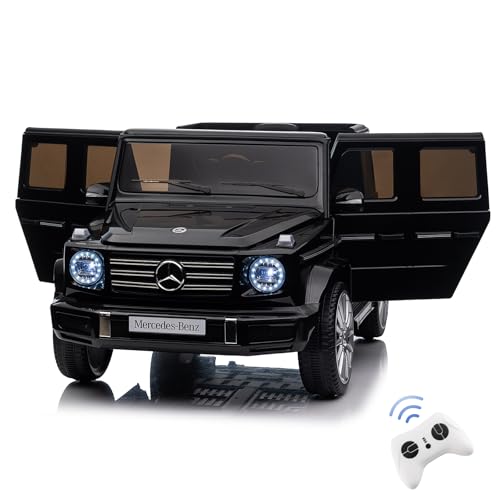 DREAMADE Kinder Elektroauto, Mercedes Benz G500 Kinder Auto mit Fernsteuerung & Schaukelfunktion & Musik & Hupe & USB & LED-Lichtern, Kinderfahrzeug elektrisches Auto für Kinder ab 3 Jahren(Schwarz) von DREAMADE