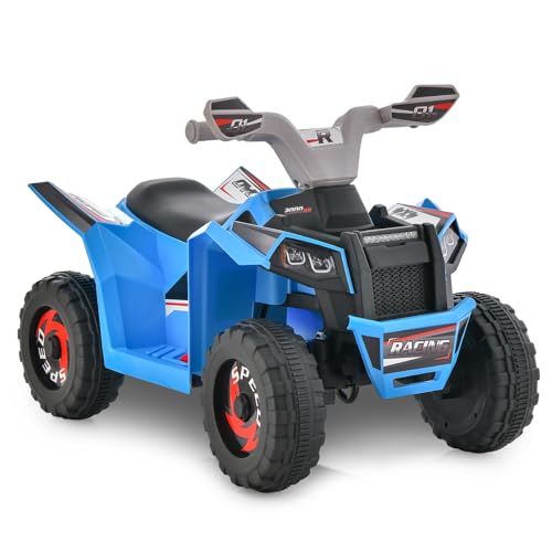 DREAMADE Kinder Elektroauto ATV, 6V Kinderquad mit Pedal & Ladegerät, Mini Elektro-Quad für Kinder ab 3 Jahren, belastbar bis 30KG (Blau) von DREAMADE