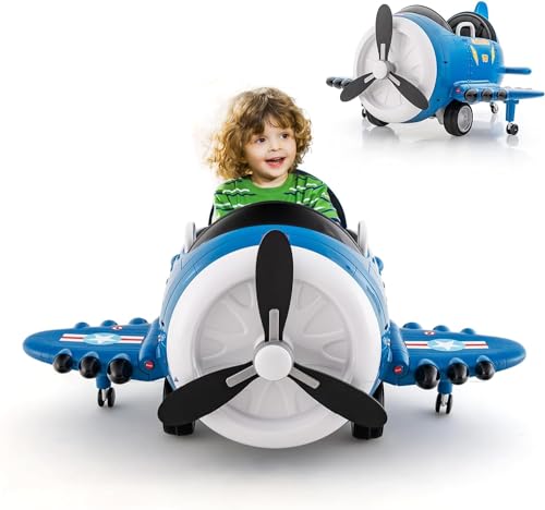 DREAMADE Kinder Elektroauto mit faltbarem Flügel & drehbarem Propeller, Elektroflugzeug mit Drift, Elektroflugzeug mit USB & Musik & Drahtlosfunktion, Elektroauto für Kinder ab 3 Jahre (Blau+Weiß) DREAMADE Kinder Elektroauto mit faltbarem Flügel & drehbarem Propeller, Elektroflugzeug mit Drift, Elektroflugzeug mit USB & Musik & Drahtlosfunktion, Elektroauto für Kinder ab 3 Jahre (Blau+Weiß) von DREAMADE