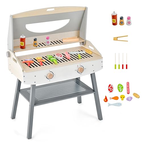 DREAMADE Kinder Grill Spielzeugset mit 17 TLG. Spielzubehör, BBQ Grill Set, Kinderküche Outdoor, Kindergrill aus Holz für Mädchen und Jungen ab 3 Jahren DREAMADE Kinder Grill Spielzeugset mit 17 TLG. Spielzubehör, BBQ Grill Set, Kinderküche Outdoor, Kindergrill aus Holz für Mädchen und Jungen ab 3 Jahren von DREAMADE