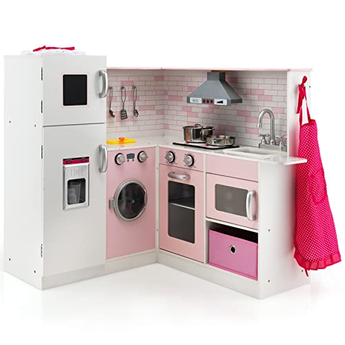 DREAMADE Kinderküche Holz, Spielküche mit Licht und Sound, Holzküche Kinderspielküche mit Waschbecken Herd Backoffen Mikrowelle, inkl. Spielzubehör, Spielzeugküche für Kinder ab 3 Jahren DREAMADE Kinderküche Holz, Spielküche mit Licht und Sound, Holzküche Kinderspielküche mit Waschbecken Herd Backoffen Mikrowelle, inkl. Spielzubehör, Spielzeugküche für Kinder ab 3 Jahren von DREAMADE