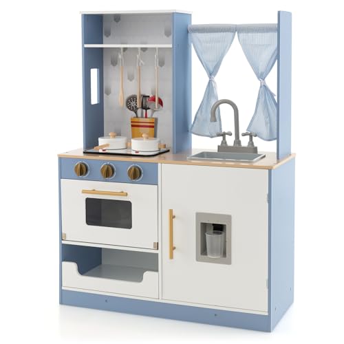 DREAMADE Kinderküche mit Licht und Sound, Kinder Küche mit Backofen Herd Spüle Spielzubehör, Spielküche aus Holz für Kinder ab 3 Jahren DREAMADE Kinderküche mit Licht und Sound, Kinder Küche mit Backofen Herd Spüle Spielzubehör, Spielküche aus Holz für Kinder ab 3 Jahren von DREAMADE