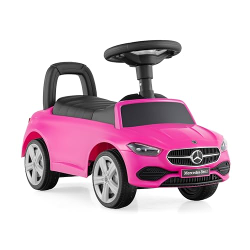 DREAMADE Mercedes-Benz Lizenziertes Rutschauto, Rutscherfahrzeug mit Hupe, Motorengeräuschen & Stauraum, Kinderfahrzeug Jungen & Mädchen von 12-36 Monaten (Rosa) von DREAMADE