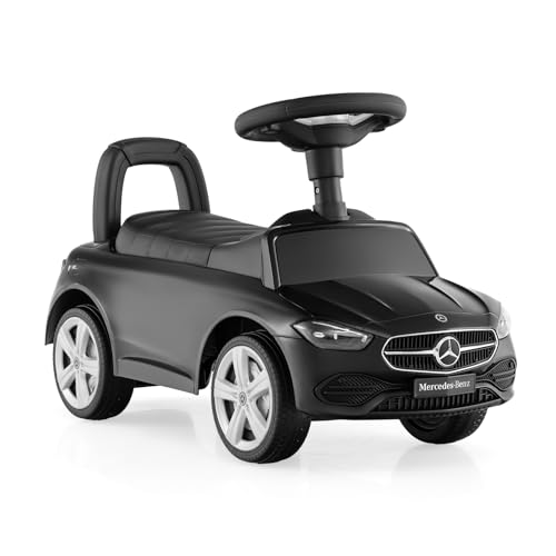 DREAMADE Mercedes-Benz Lizenziertes Rutschauto, Rutscherfahrzeug mit Hupe, Motorengeräuschen & Stauraum, Kinderfahrzeug Jungen & Mädchen von 12-36 Monaten (Schwarz) von DREAMADE