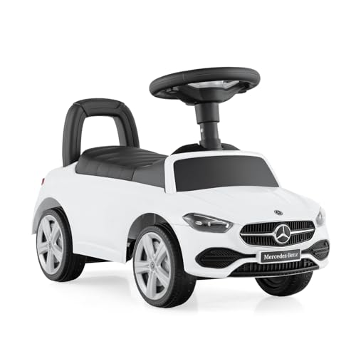 DREAMADE Mercedes-Benz Lizenziertes Rutschauto, Rutscherfahrzeug mit Hupe, Motorengeräuschen & Stauraum, Kinderfahrzeug Jungen & Mädchen von 12-36 Monaten (Weiß) von DREAMADE