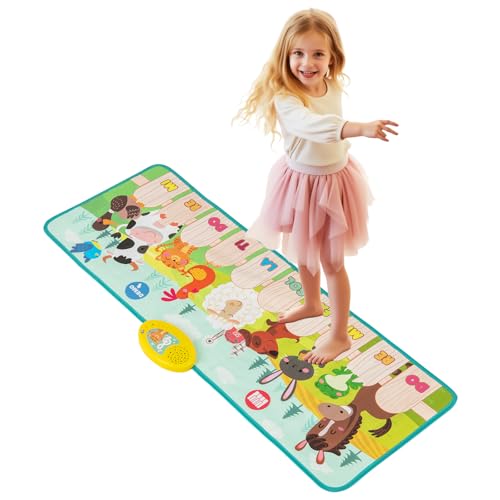 DREAMADE Musikmatte Kinder, Klaviermatte mit 10 Tasten & 10 Lieder, Musik Tanzmatte 95 x 36 cm, tragbare Kindertanzmatte, Spielmatte für Jungen & Mädchen ab 3 Jahren DREAMADE Musikmatte Kinder, Klaviermatte mit 10 Tasten & 10 Lieder, Musik Tanzmatte 95 x 36 cm, tragbare Kindertanzmatte, Spielmatte für Jungen & Mädchen ab 3 Jahren von DREAMADE