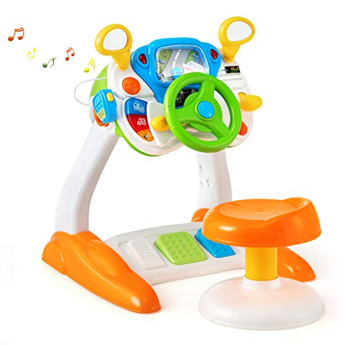 DREAMADE Musikspielzeug zum Cockpit-Thema, Spielzeug Kinder ab 3 Jahre, Lenkrad-Spielzeug mit zyklischer Drehszene, Musik, Sirenengeräuschen & Lichtern DREAMADE Musikspielzeug zum Cockpit-Thema, Spielzeug Kinder ab 3 Jahre, Lenkrad-Spielzeug mit zyklischer Drehszene, Musik, Sirenengeräuschen & Lichtern von DREAMADE